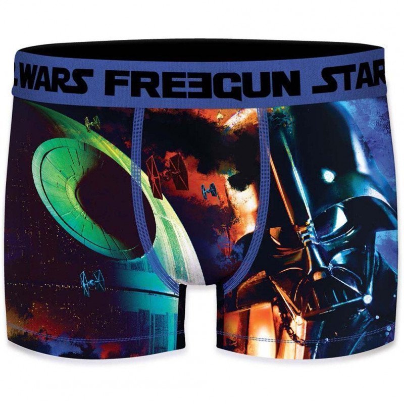 FREEGUN Boxer Homme Microfibre DOR Noir Bleu STAR WARS