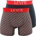 LEVI'S Lot de 2 Boxers Homme Coton BABYTAB Rouge Noir