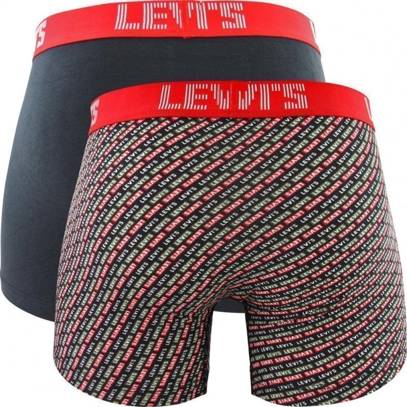 LEVI'S Lot de 2 Boxers Homme Coton BABYTAB Rouge Noir