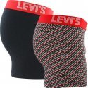 LEVI'S Lot de 2 Boxers Homme Coton BABYTAB Rouge Noir