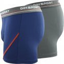 DIM Lot de 2 Boxers Homme Microfibre MICROSPORT Gris Bleu