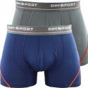 DIM Lot de 2 Boxers Homme Microfibre MICROSPORT Gris Bleu