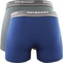 DIM Lot de 2 Boxers Homme Microfibre MICROSPORT Gris Bleu