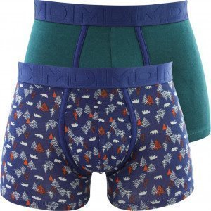 DIM 2 Boxers Homme Coton MIXANDFANCY Vert pacifique Imprimé foret