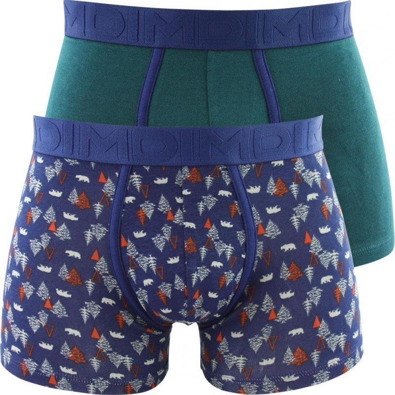 LOT DE 2 Boxer Sous-vêtements Homme MIXANDFANCY Vert et Bleu