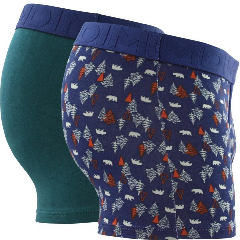 LOT DE 2 Boxer Sous-vêtements Homme MIXANDFANCY Vert et Bleu