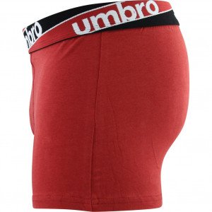 UMBRO Boxer Homme Coton BCASS5 Rouge Noir