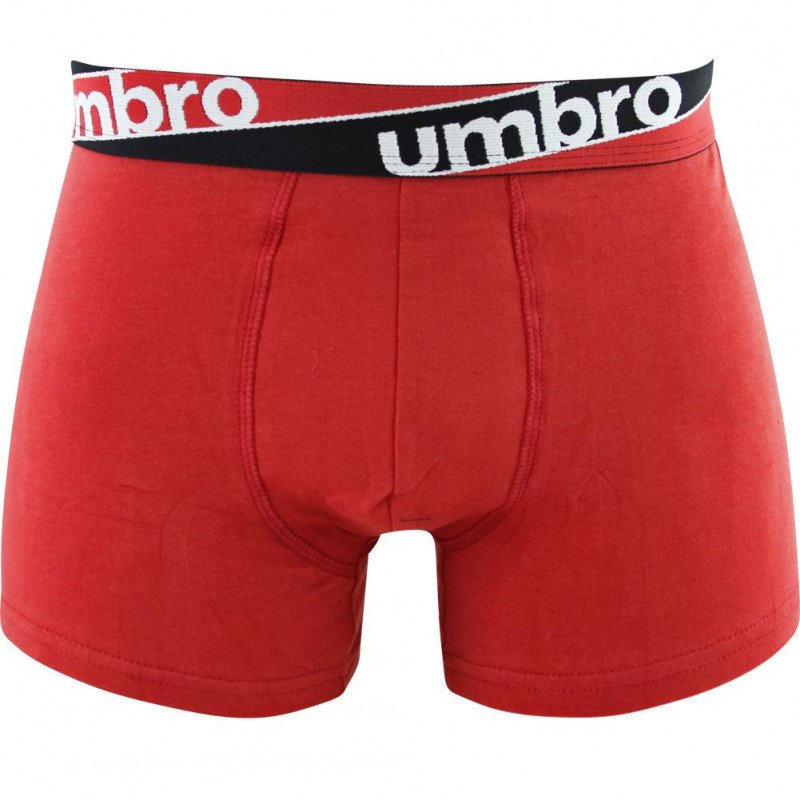 UMBRO Boxer Homme Coton BCASS5 Rouge Noir