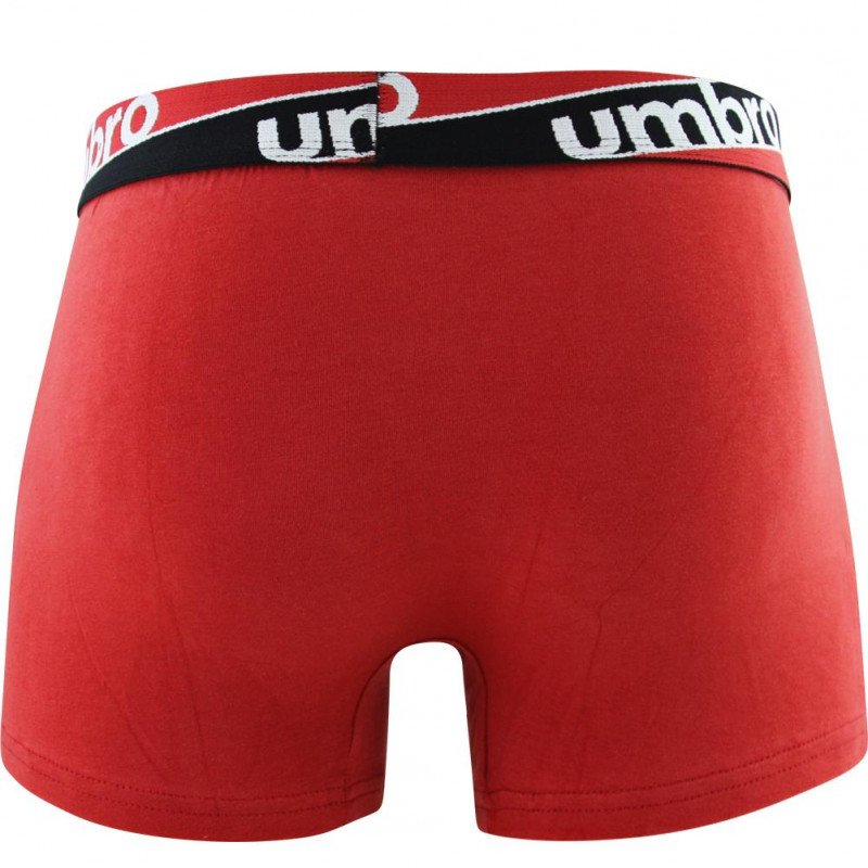 UMBRO Boxer Homme Coton BCASS5 Rouge Noir