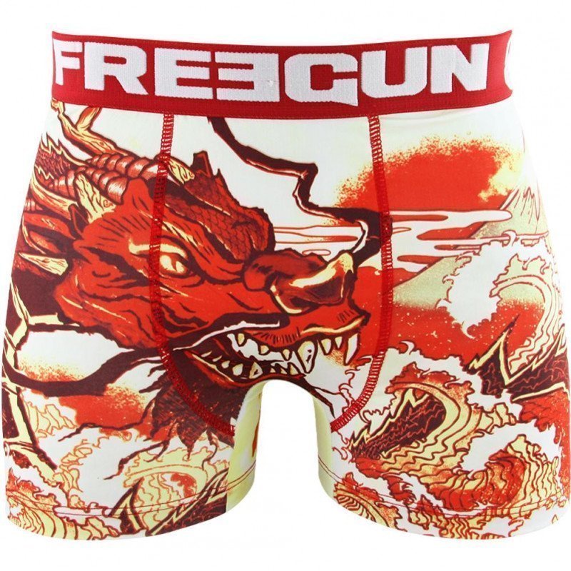 FREEGUN Boxer Homme Microfibre DRA Rouge Blanc PREMIUM