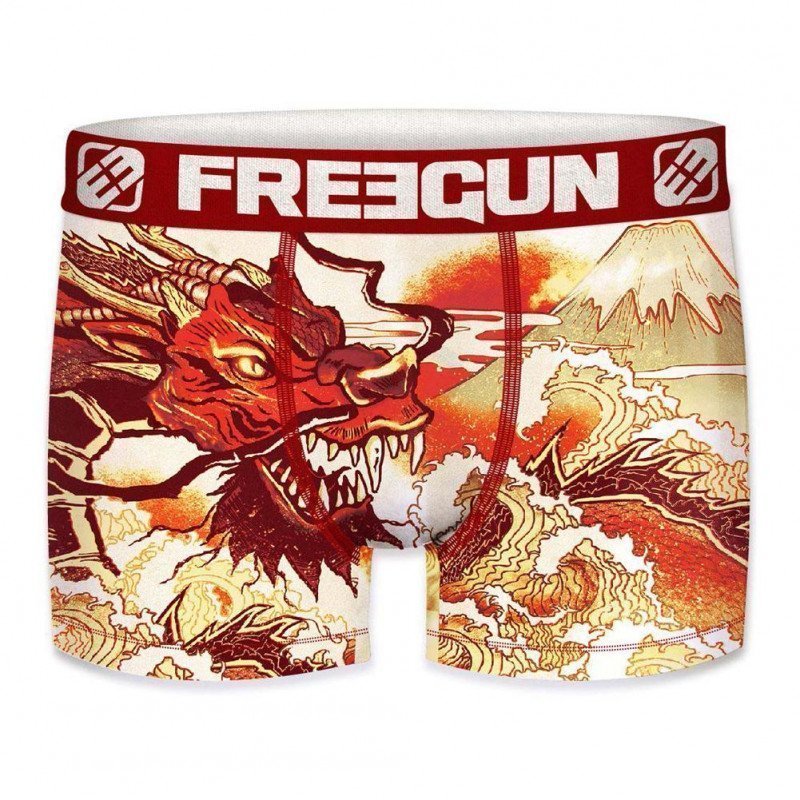 FREEGUN Boxer Homme Microfibre DRA Rouge Blanc PREMIUM