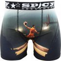 SPICY UNDERWEAR Boxer Homme Microfibre BASKET Noir Orange