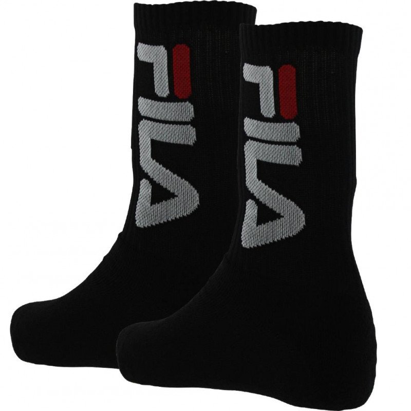 FILA Lot de 2 paires de Chaussettes Adulte Coton HUGH Noir