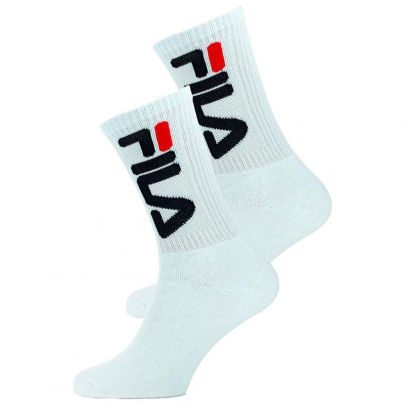 FILA Lot de 2 paires de Chaussettes Adulte Coton HUGH Blanc