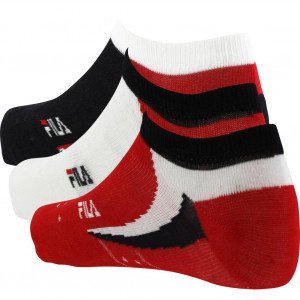 FILA 3 paires de Socquettes Mixte Coton DIR Marine Rouge Blanc