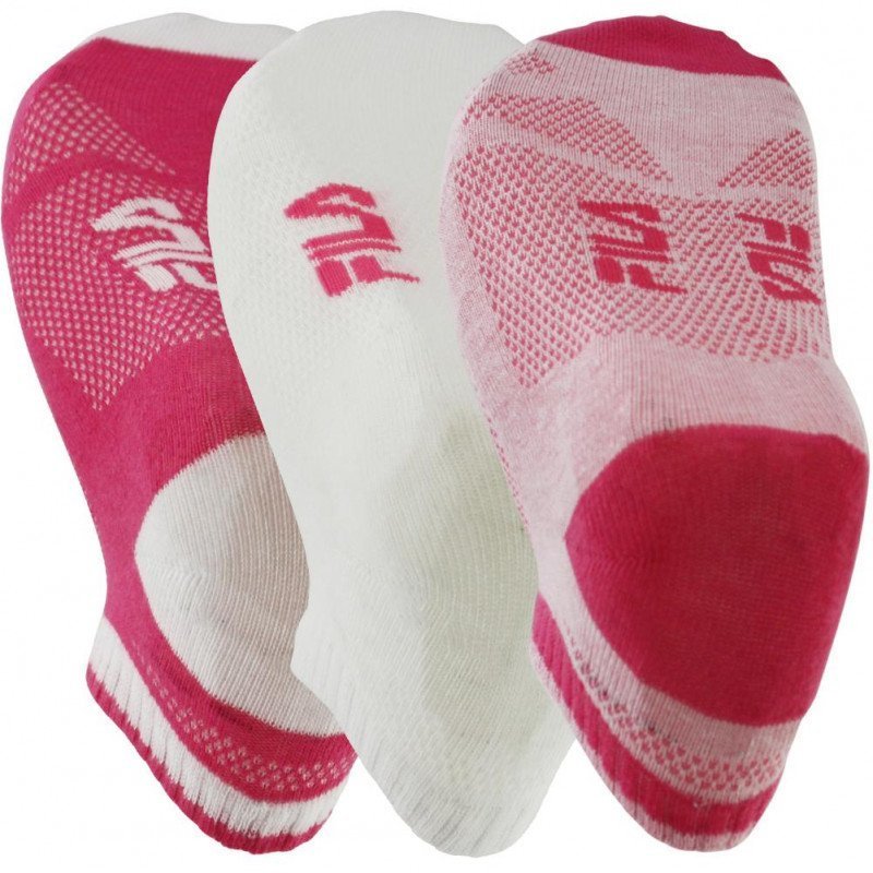 LOT DE 3 Socquettes Chaussettes Femme GIR Rose et Blanc