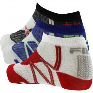 FILA 3 paires de Socquettes Enfant Coton SOC Noir Bleu Rouge