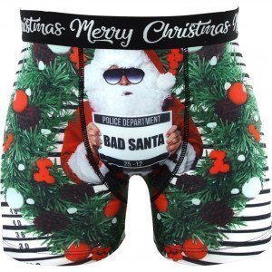 DANDY Boxer Homme Microfibre SANTA BAD Vert Blanc Rouge