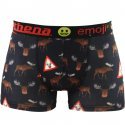 ATHENA Boxer Garçon Microfibre ELANS Noir Marron EMOJI