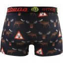 ATHENA Boxer Garçon Microfibre ELANS Noir Marron EMOJI