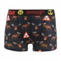 ATHENA Boxer Garçon Microfibre ELANS Noir Marron EMOJI