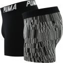 PUMA Lot de 2 Boxers Homme Coton DIGITAL PRINT Noir Gris