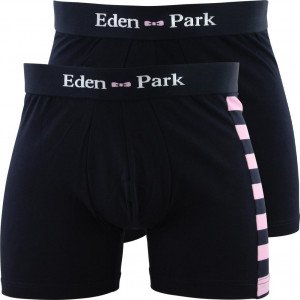 EDEN PARK Lot de 2 Boxers Homme Coton DUOCLASS Marine Rose