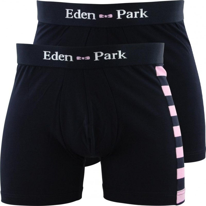 EDEN PARK Lot de 2 Boxers Homme Coton DUOCLASS Marine Rose