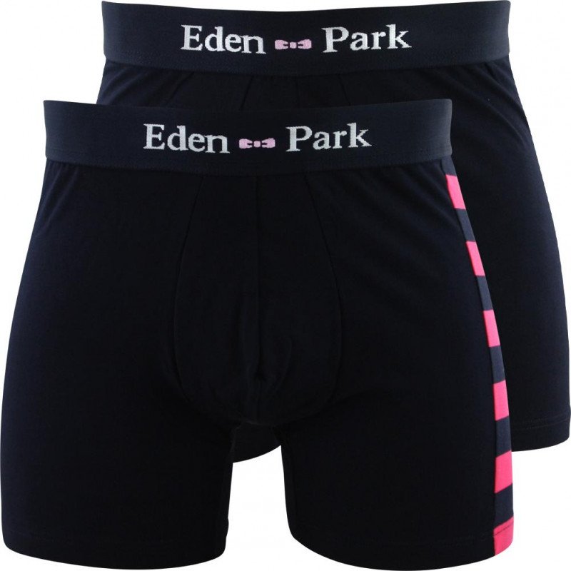 EDEN PARK Lot de 2 Boxers Homme Coton DUOCLASS Marine Ecarlate