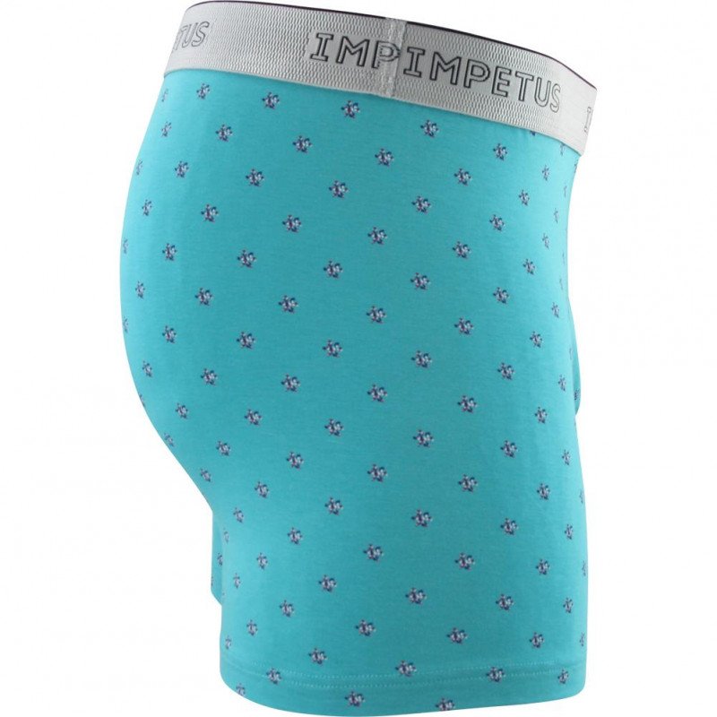 IMPETUS Boxer long Homme Lyocell STEWART Turquoise Gris