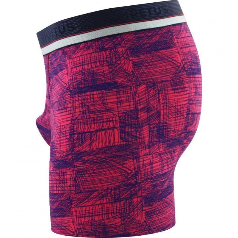 IMPETUS Boxer long Homme Coton ROGER Marine Rose