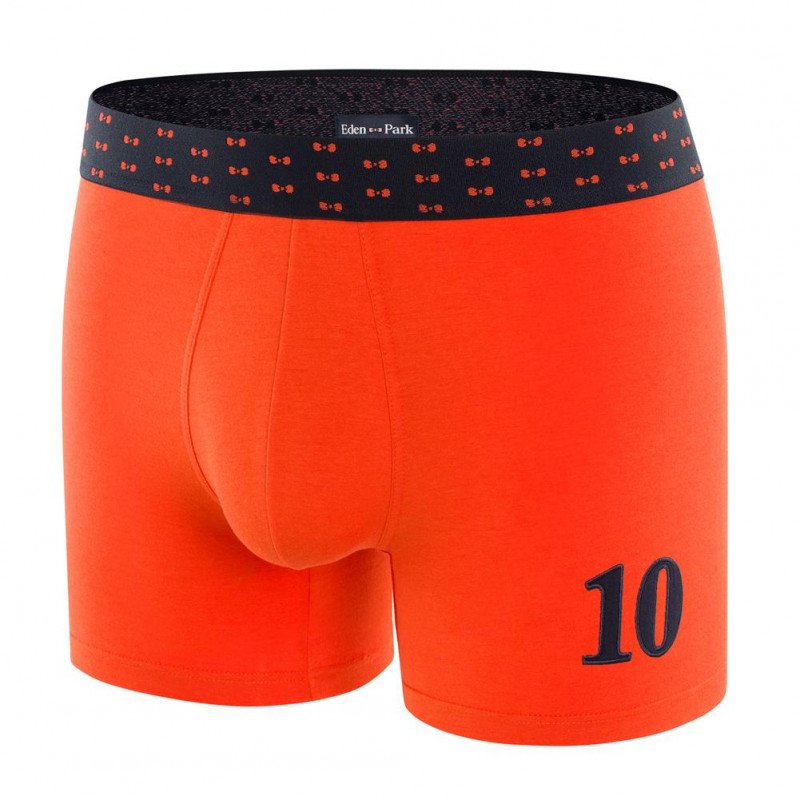 EDEN PARK Boxer Homme Coton TEN Orange Marine