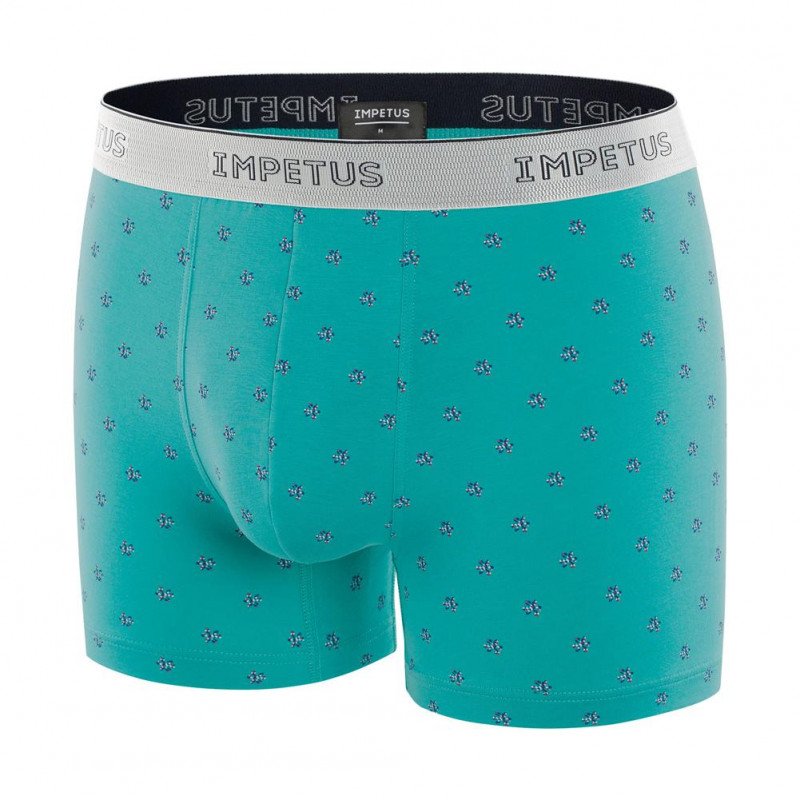 IMPETUS Boxer long Homme Lyocell STEWART Turquoise Gris