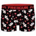 FREEGUN Boxer Homme Microfibre FLY1 Noir Rouge LAPINS CRETINS