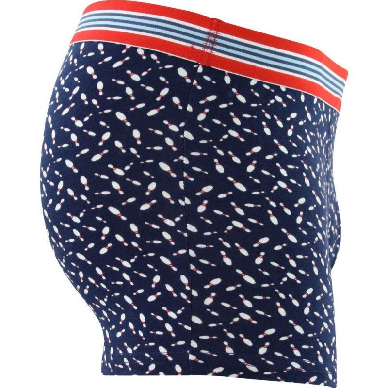 EMINENCE Boxer Homme Coton STRIKE QUILLES Marine Blanc