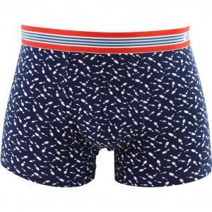 EMINENCE Boxer Homme Coton STRIKE QUILLES Marine Blanc