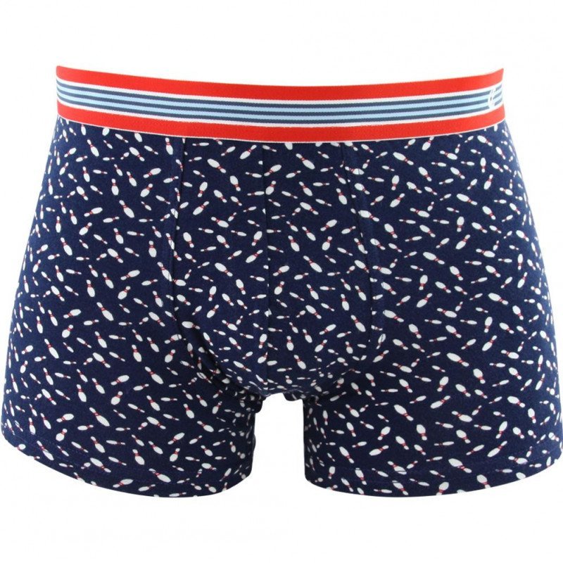 EMINENCE Boxer Homme Coton STRIKE QUILLES Marine Blanc