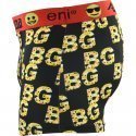 ATHENA Boxer Homme Microfibre BG Noir Jaune EMOJI