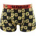 ATHENA Boxer Homme Microfibre BG Noir Jaune EMOJI