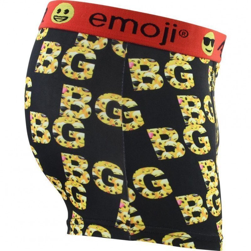 ATHENA Boxer Homme Microfibre BG Noir Jaune EMOJI