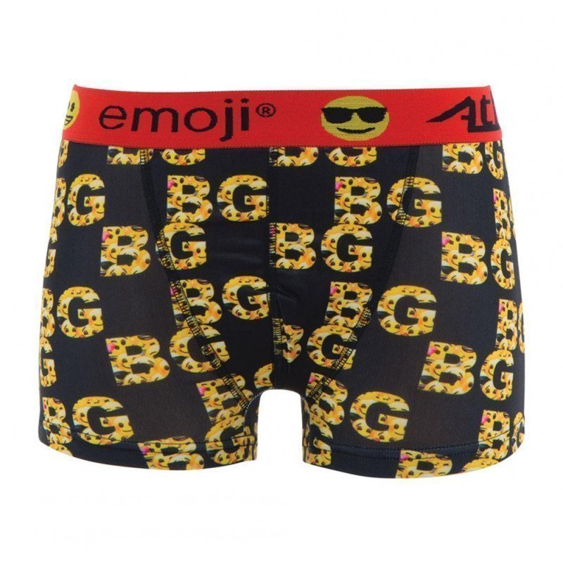 ATHENA Boxer Homme Microfibre BG Noir Jaune EMOJI