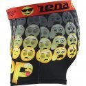 ATHENA Boxer Homme Microfibre JPP Noir Jaune EMOJI