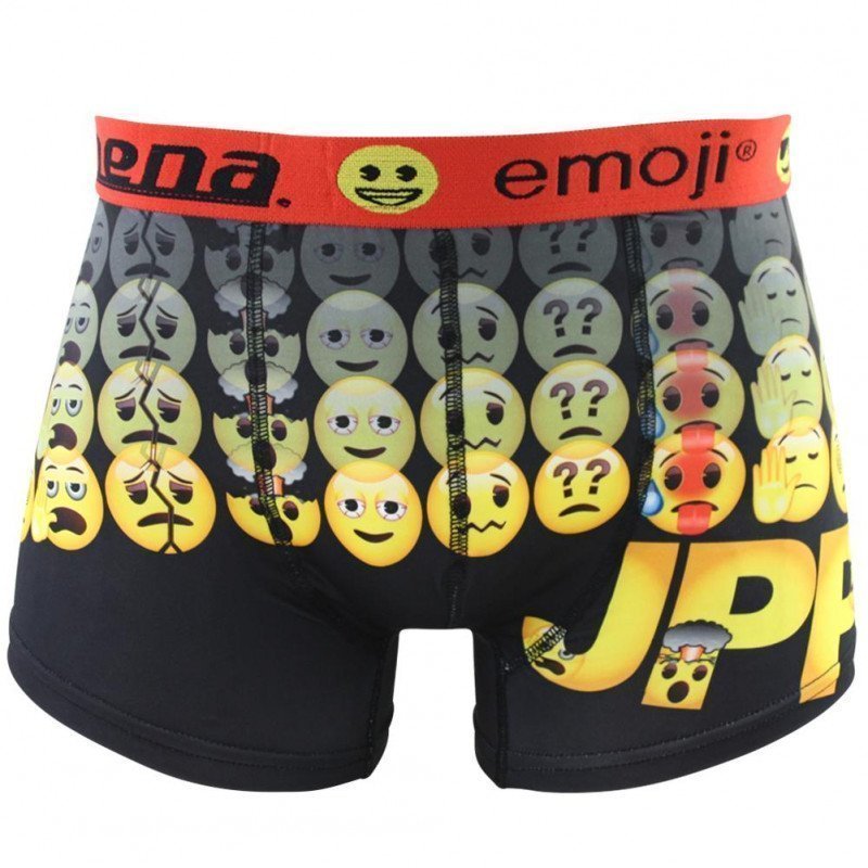 ATHENA Boxer Homme Microfibre JPP Noir Jaune EMOJI