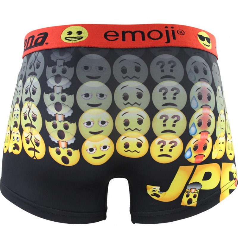 ATHENA Boxer Homme Microfibre JPP Noir Jaune EMOJI