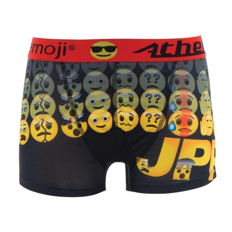 ATHENA Boxer Garçon Microfibre JPP Noir Jaune EMOJI