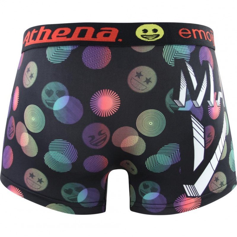 ATHENA Boxer Garçon Microfibre MAV Noir Multicolore EMOJI