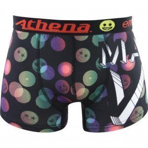 ATHENA Boxer Garçon Microfibre MAV Noir Multicolore EMOJI