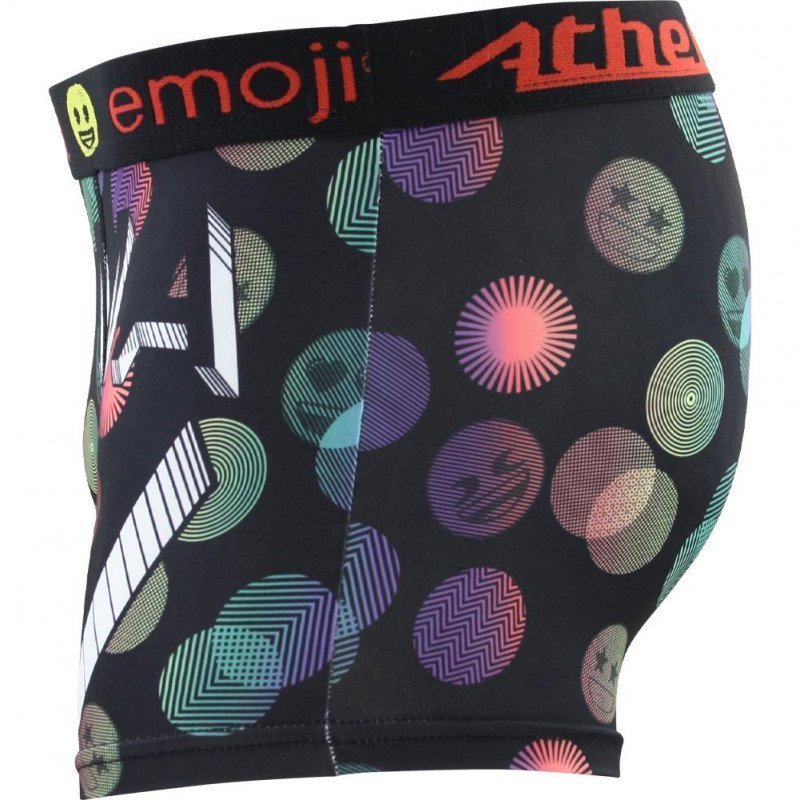 ATHENA Boxer Garçon Microfibre MAV Noir Multicolore EMOJI