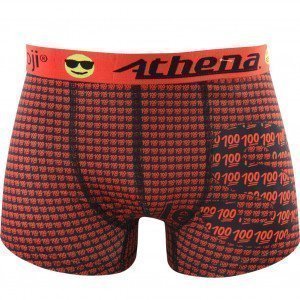 ATHENA Boxer Garçon Microfibre LE S Noir Rouge EMOJI
