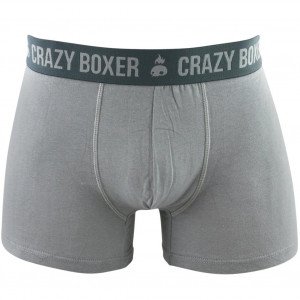 CRAZYBOXER Boxer Homme Coton Bio BCBASS1 Gris Anthracite